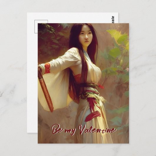 Wuxia Fighter Martial Arts Valentine Postkarte (Vorne/Hinten)