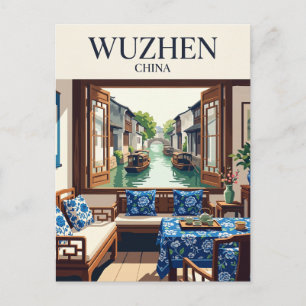 Wuzhen Water Town Bed and Breakfast Innenansicht C Postkarte