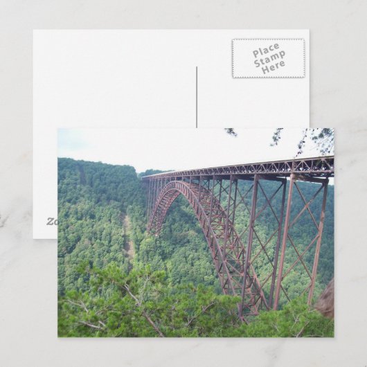 WV New River Gorge Bridge Postkarte (Vorne/Hinten)