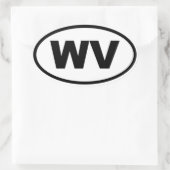 WV West Virginia Ovaler Aufkleber (Tasche)