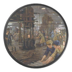 WW1 1918 Frauen bei der Arbeit in einer Munitionsf Eishockey Puck