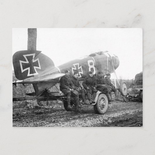 WW1 Fotografie von deutschen Flugzeugen Postkarte (Vorderseite)