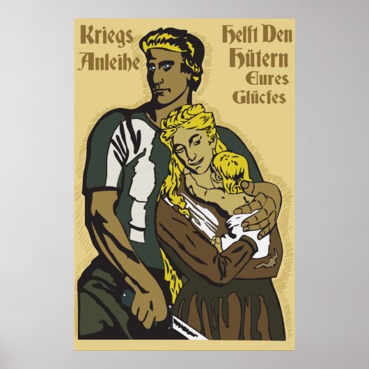 WW1 German Poster Kriegsanleihe, helft den Hütern (Vorne)