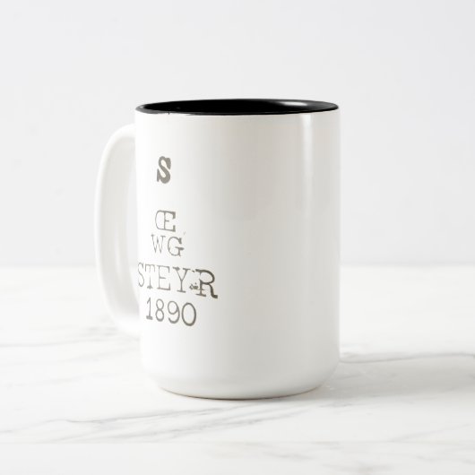 WW1 Gewehr-Gewehr-Proofmarks Steyr Zweifarbige Tasse (Vorderseite Links)