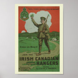 WW1 Irish Canadian Rangers Poster