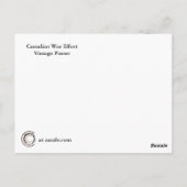 WW1 Kanadischer Wohlstand Postkarte (Rückseite)