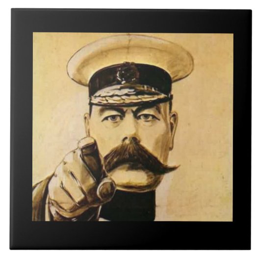 WW1 Lord Kitchener Keramik Feature Tile. Fliese (Vorderseite)
