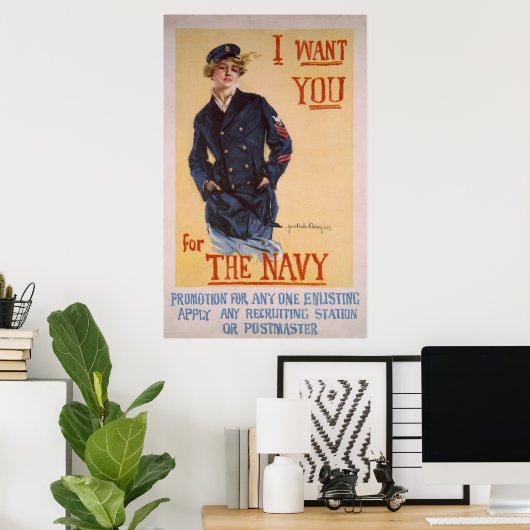 WW1 Navy - Navy Rekrutierung Poster oder Print (Heimbüro)