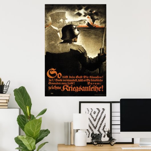 WW1 Propagandaposter deutscher Kriegsanleihen Poster (Heimbüro)