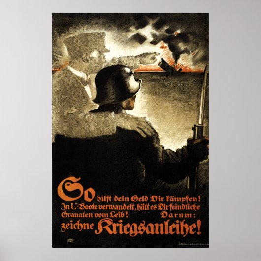 WW1 Propagandaposter deutscher Kriegsanleihen Poster (Vorne)