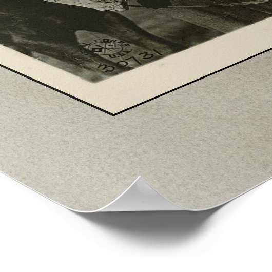 WW1 Soldat und Pferd mit Gasmaske Patriotic Poster (Ecke)