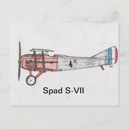 WW1 Spad S-VII Kämpfer Postkarte (Vorderseite)