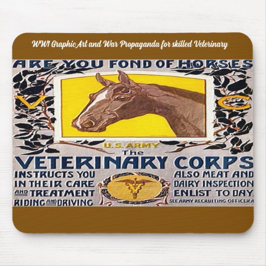 "WW1 Veterinary Recruitment Poster" Mousepad (Vorne)