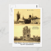 WW1 - Ypres, die Tuchhalle Postkarte (Vorne/Hinten)