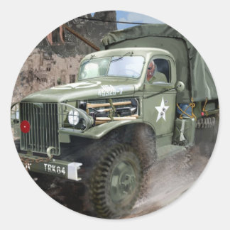 WW2 American Army Truck Runder Aufkleber