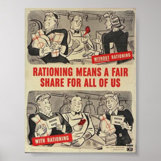 WW2 American Poster - "Rationing.."