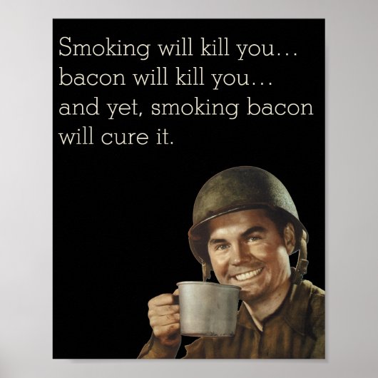 WW2 Army Typ Fab Funny Bacon Poster (Vorne)