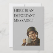 WW2 Army Typ Fab Funny Birthday Einladung (Vorderseite)