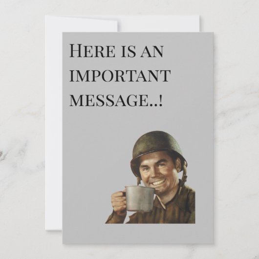 WW2 Army Typ Fab Funny Birthday Einladung (Vorderseite)