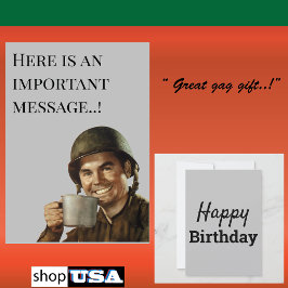 WW2 Army Typ Fab Funny Birthday Einladung