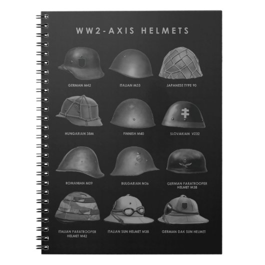WW2 - Axis Helmets  Notizblock (Vorderseite)