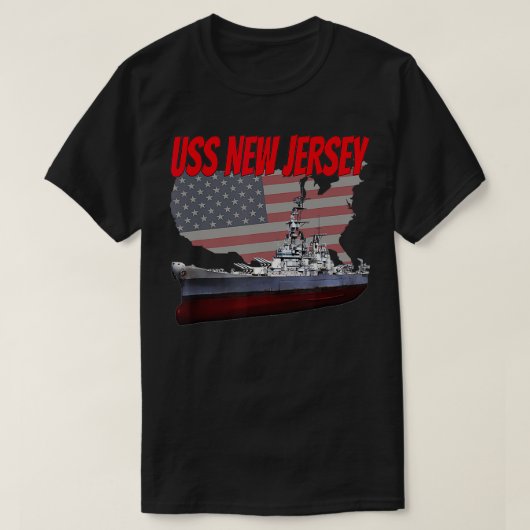 WW2 Battleship USS New Jersey World War 2 Ship Mod T-Shirt (Design vorne)