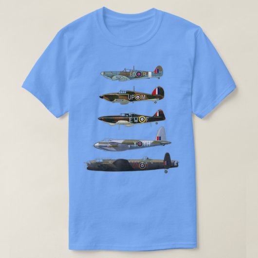 WW2 British Warplanes Warbirds Lancaster Flugzeug  T-Shirt (Design vorne)