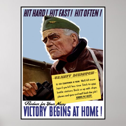 WW2 Bull Halsey Poster — Grenze (Vorne)