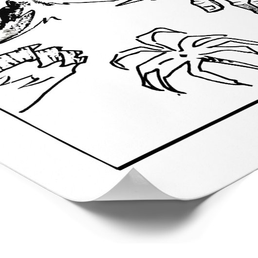 WW2 — Cartoon für die Materialerhaltung Poster (Ecke)