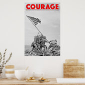WW2 COURAGE - Schlacht von Iwo Jima Poster (Küche)