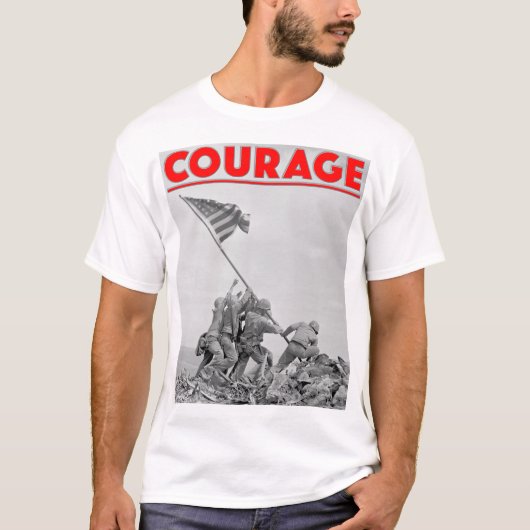 WW2 COURAGE - Schlacht von Iwo Jima T-Shirt (Vorderseite)