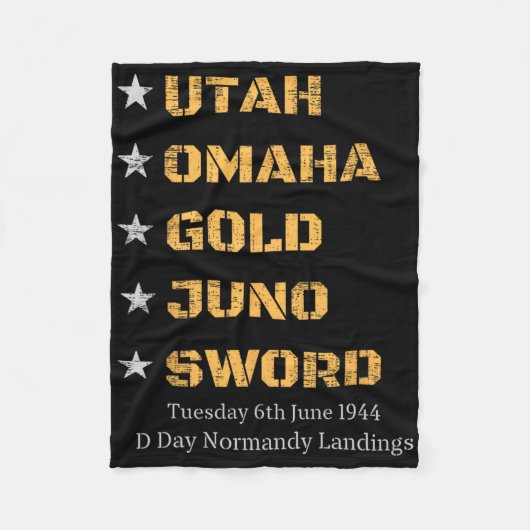 Ww2 D Day Beaches Weltkrieg 2 Army Hero Normandie Fleecedecke (Vorderseite)