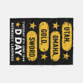 Ww2 D Day Beaches Weltkrieg 2 Army Hero Normandie Fleecedecke (Vorderseite (Horizontal))