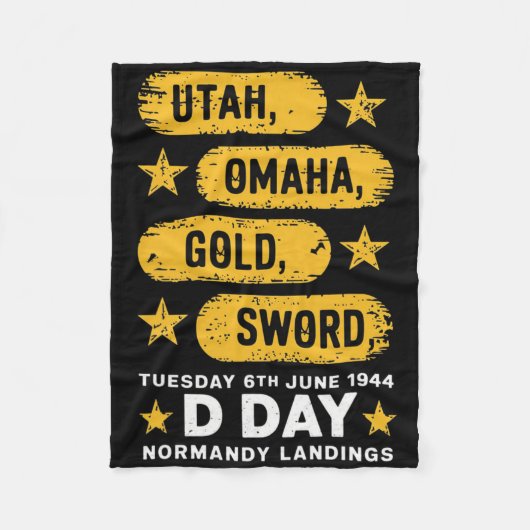 Ww2 D Day Beaches Weltkrieg 2 Army Hero Normandie Fleecedecke (Vorderseite)