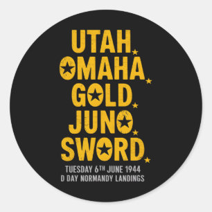 Ww2 D Day Beaches Weltkrieg 2 Army Hero Normandie  Runder Aufkleber