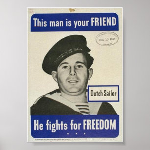 WW2 Dutch Sailor sieht BETRUNKEN aus! Poster