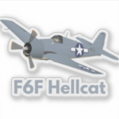 WW2 F6F Hellcat Flugzeug Aufkleber (Vorderseite)