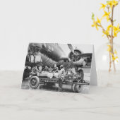 WW2 Flugzeug und Crew: 1940er Karte (Gelbe Blume)