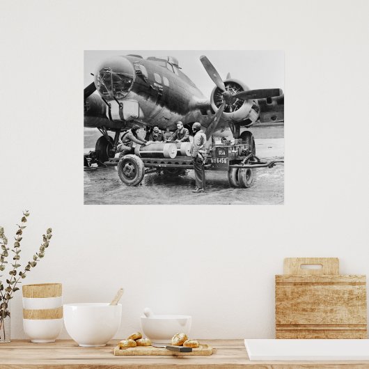 WW2 Flugzeug und Crew: 1940er Poster (Küche)