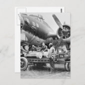 WW2 Flugzeug und Crew: 1940er Postkarte (Vorne/Hinten)