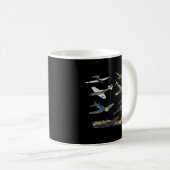 WW2 Flugzeug Warbirds P51 Mustang Spitfire Messers Kaffeetasse (VorderseiteRechts)