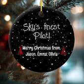 WW2 Flugzeug, Weihnachtsbaum, Schneeflocken, Whims Keramik Ornament