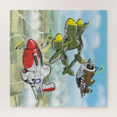 WW2 Kampfflugzeuge P-51, P-47, P-47Karikaturen Puzzle (Horizontal)