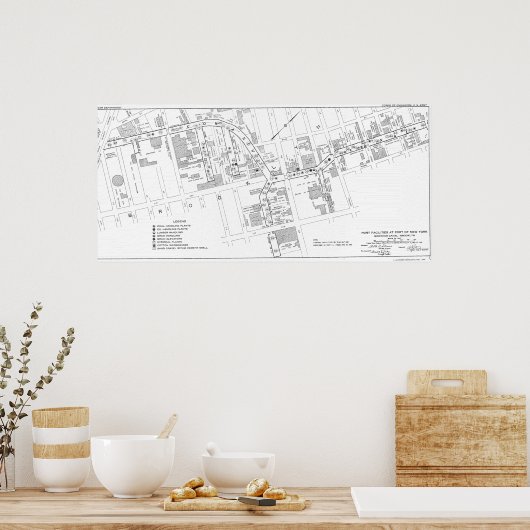 WW2 Karte von Gowanus auf Poster Paper (Matte) (Küche)