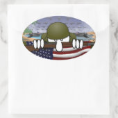 WW2 Kilroy Oval Aufkleber (Tasche)