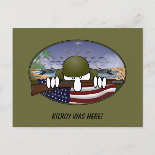 WW2 Kilroy Postcard Postkarte (Vorderseite)