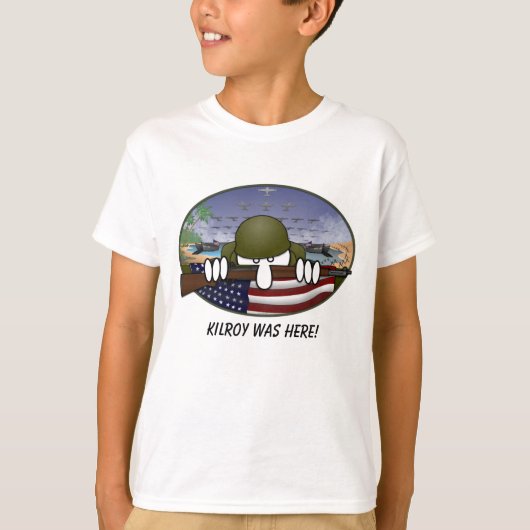 WW2 Kilroy scherzt T - Shirt (Vorderseite)
