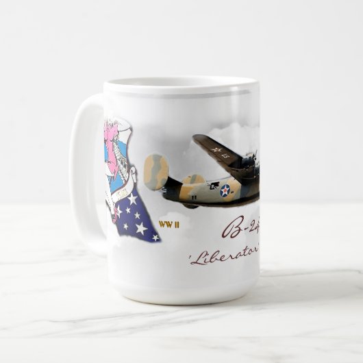 WW2 - Kunst der Nasen-B-24 Kaffeetasse (Vorderseite Links)