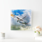 WW2 LUFTKRAFTFAHRZEUGE QUADRATISCHE WANDUHR (Zuhause)