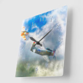 WW2 LUFTKRAFTFAHRZEUGE QUADRATISCHE WANDUHR (Winkel)